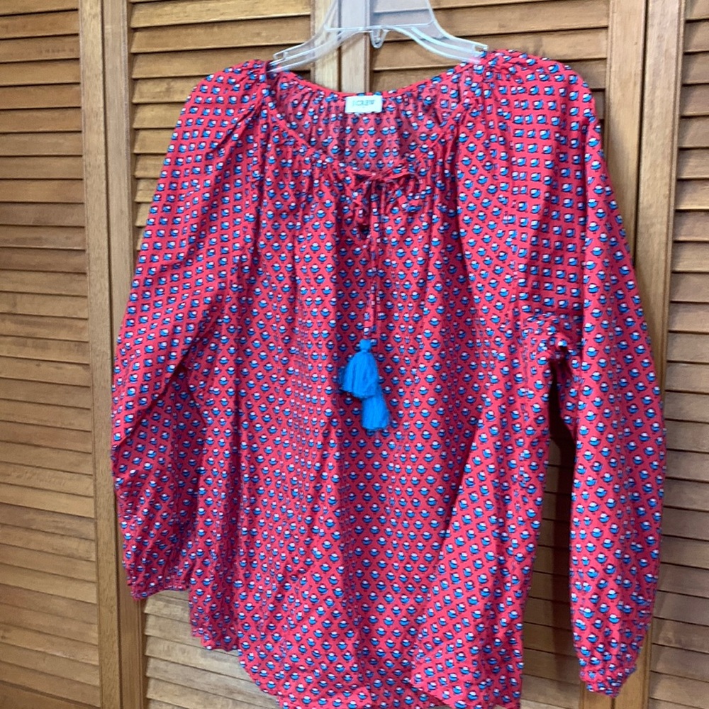 J. Crew block print blouse